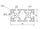 Aluminium Profile Line 40 - Slot 8 - 4080